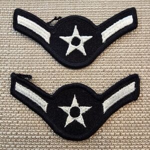 NWOT set of 2 US Air Force Airman Dress Blue Enlisted Rank sew-on patches